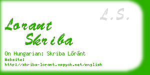 lorant skriba business card